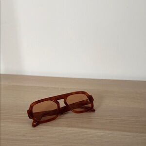 Brown Rectangular Elisa Johnson Sunglasses